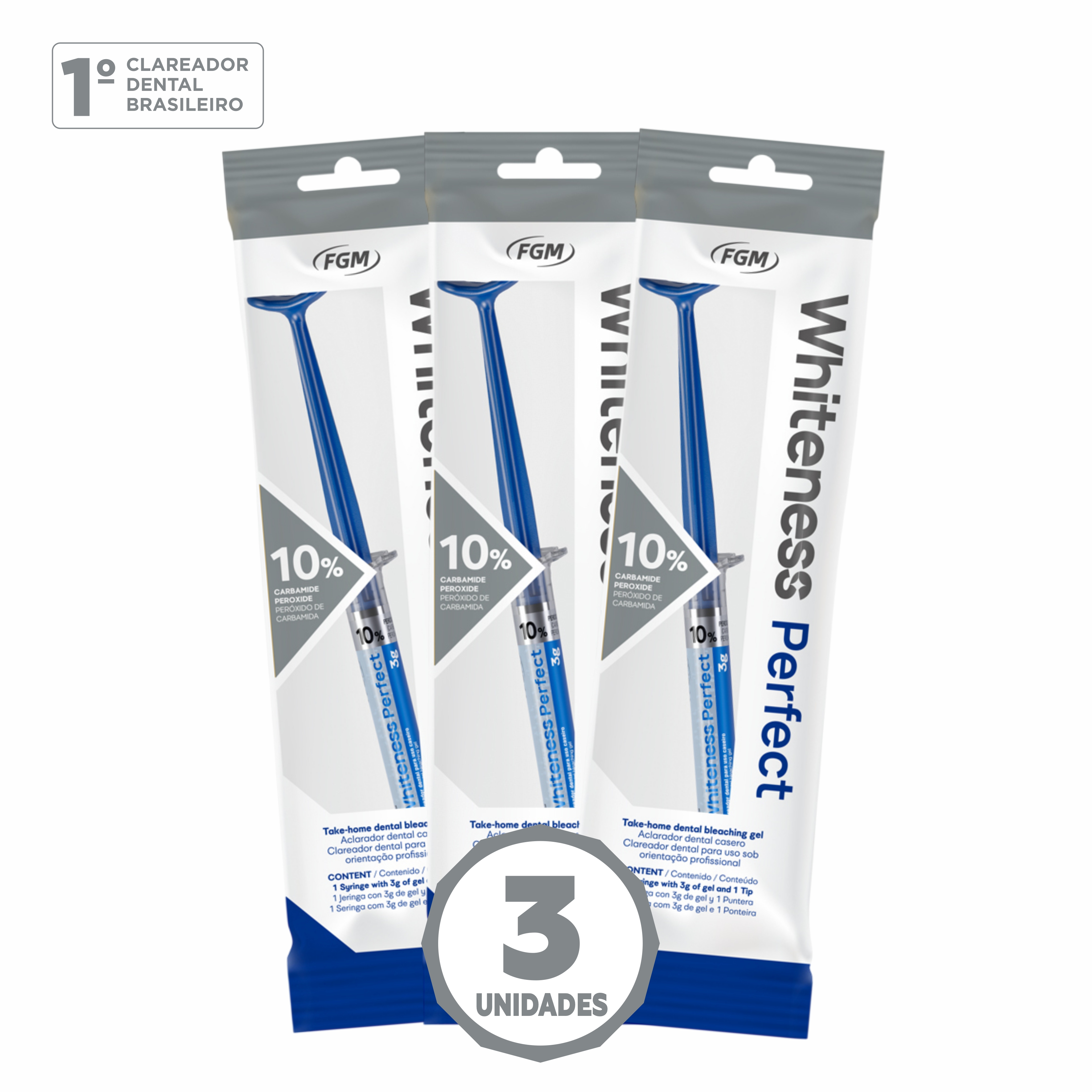 3x Clareador Dental Whiteness Perfect 10%