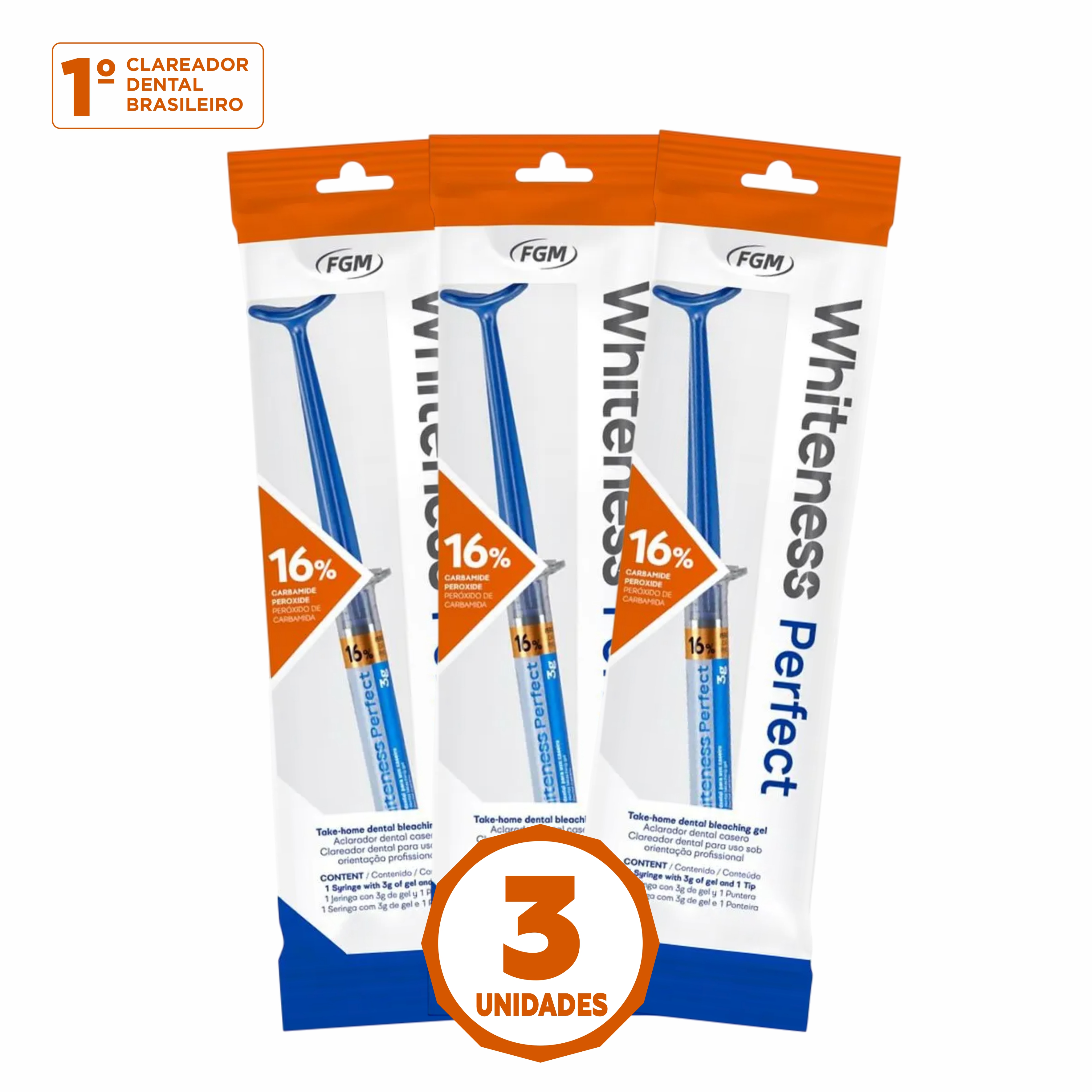 3x Clareador Dental Whiteness Perfect 16%