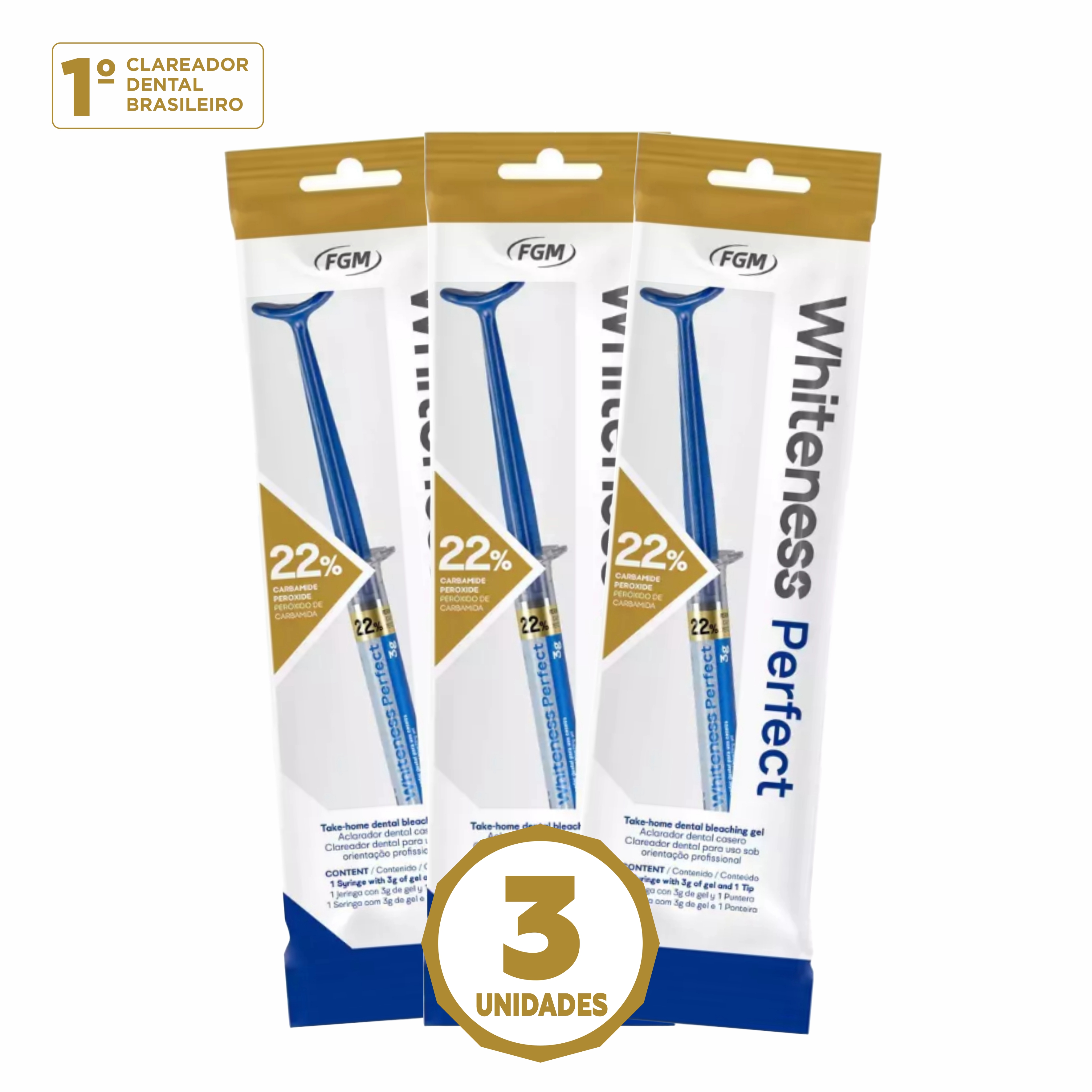 3x Clareador Dental Whiteness Perfect 22%