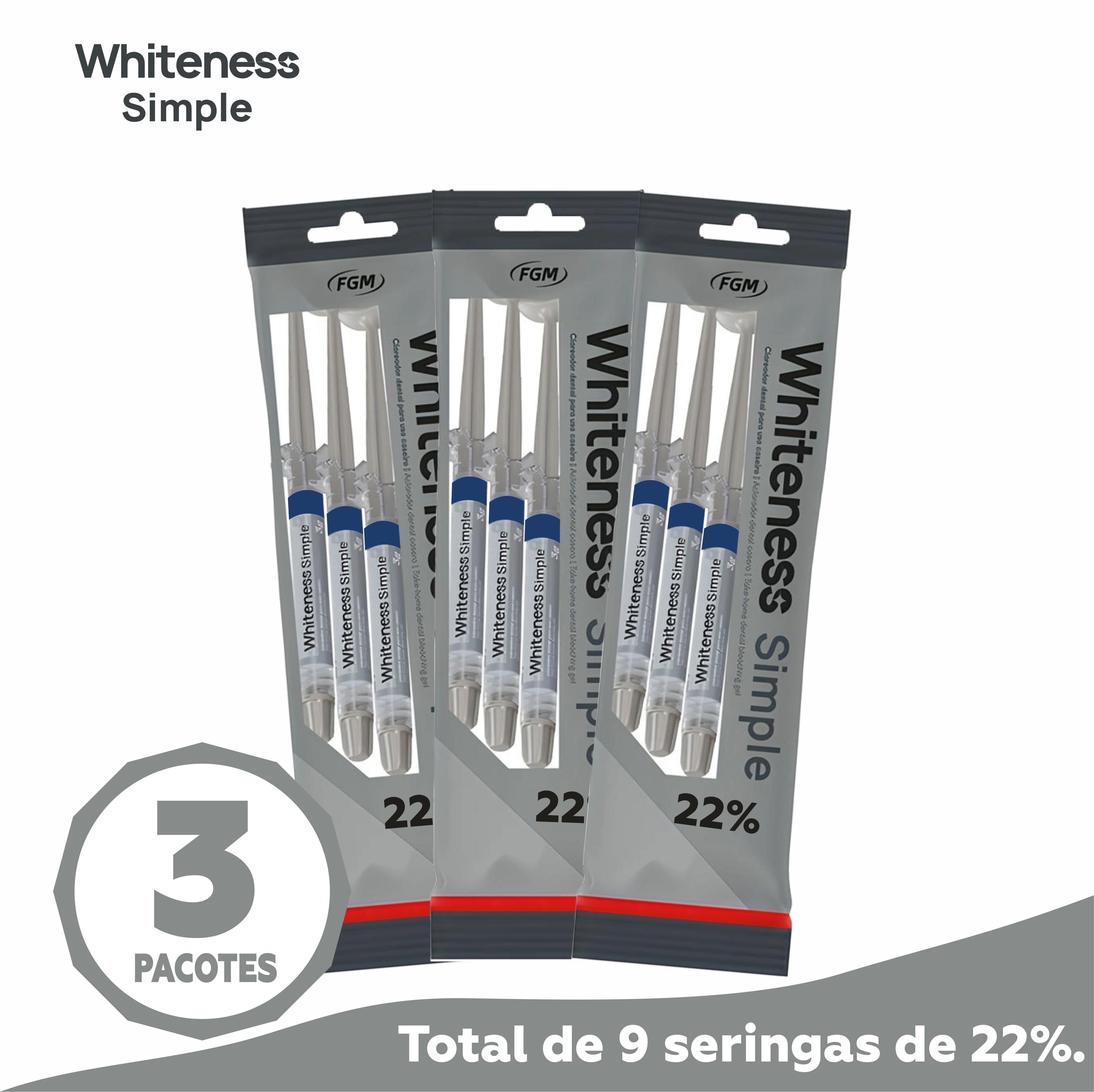 3x Clareador Dental Whiteness Simple 22% ...