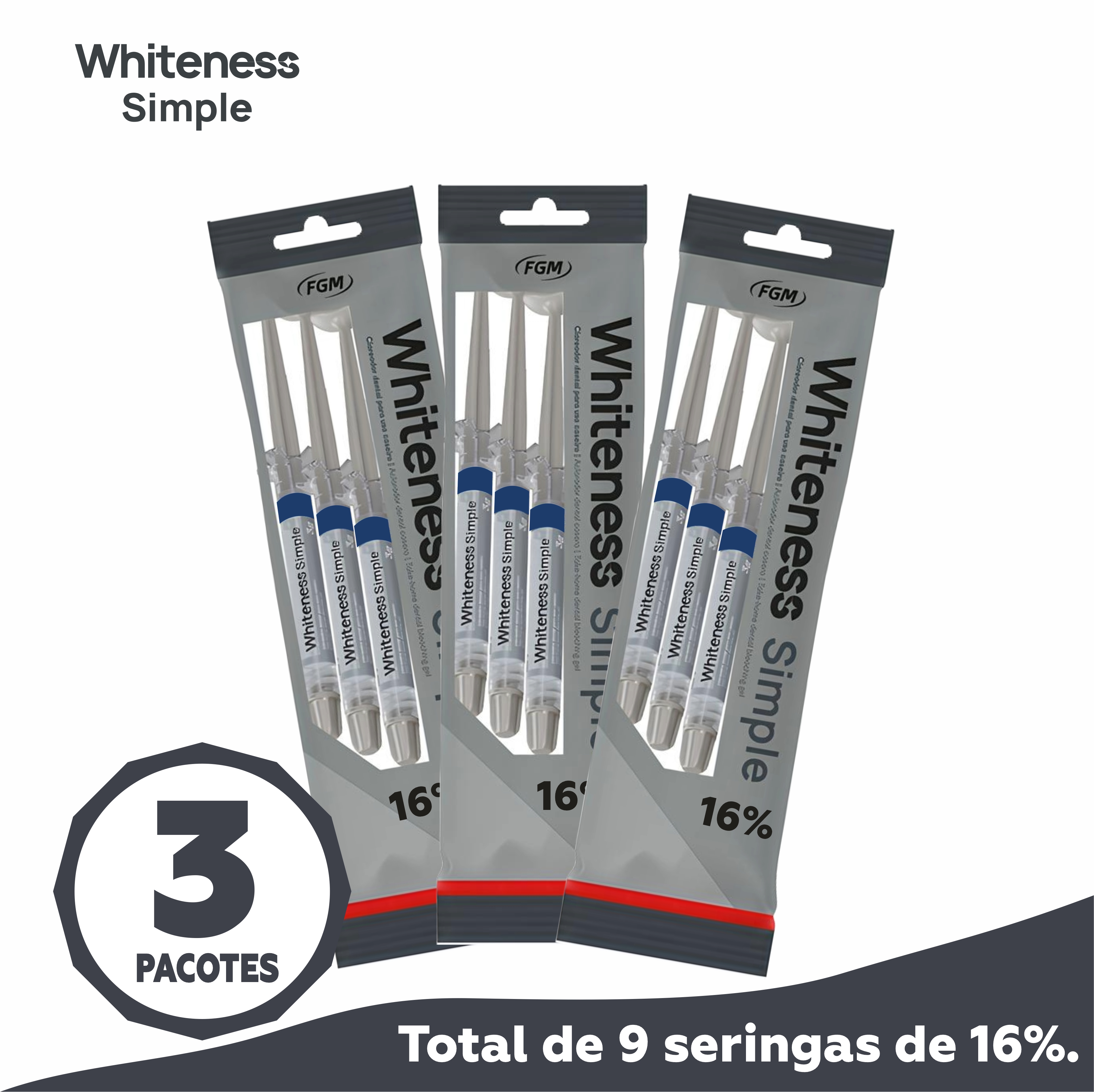 3x Clareador Dental Whiteness Simple 16% ...